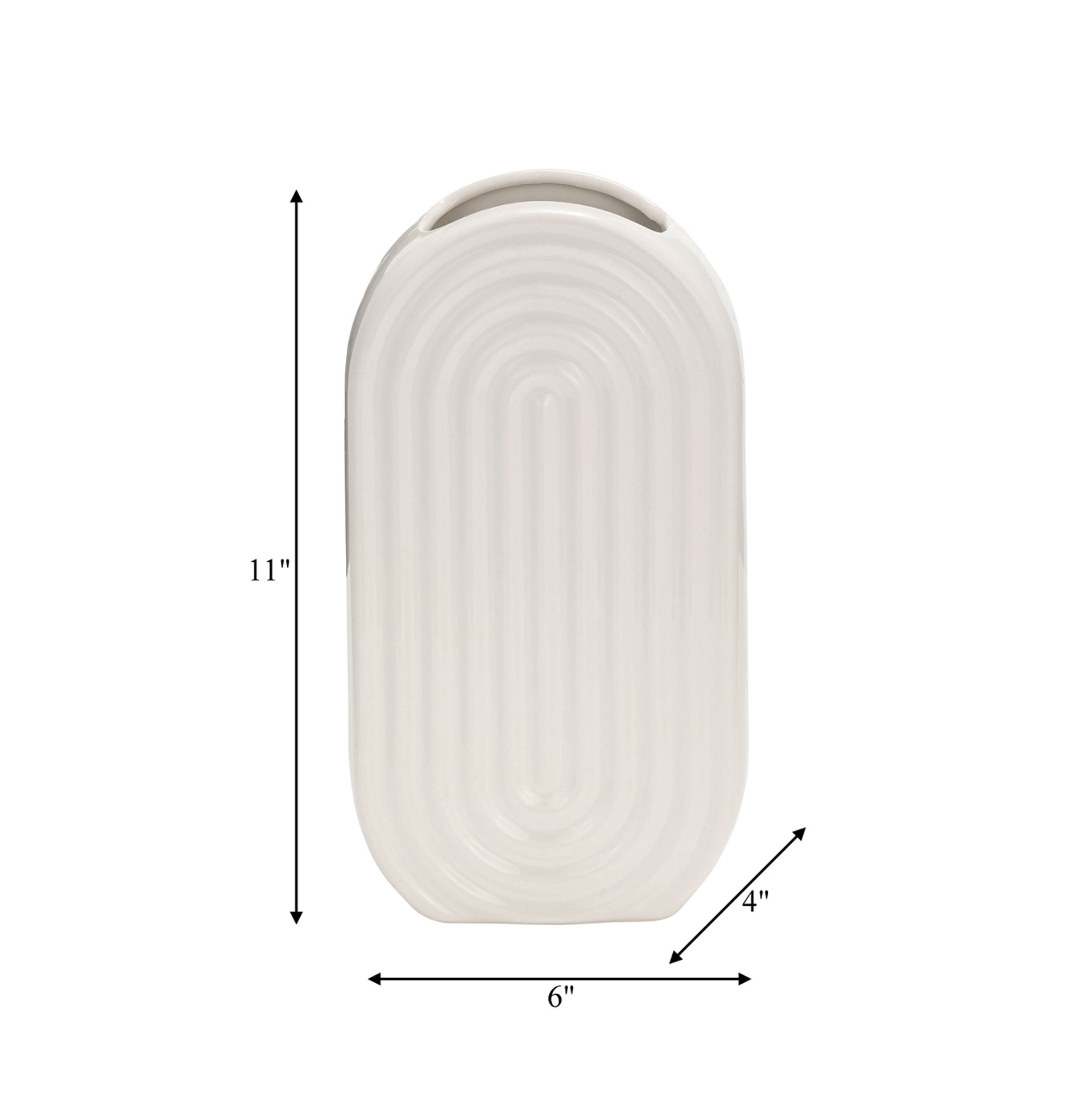 Oval Ridged Vase