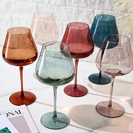Pastel Crystal Wine Glass