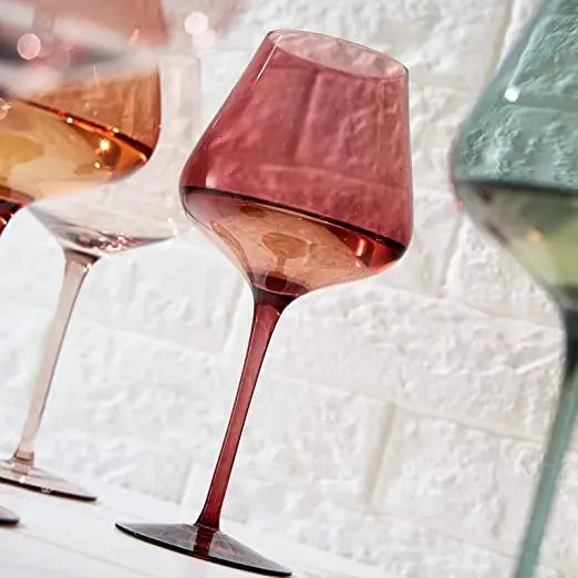 Pastel Crystal Wine Glass