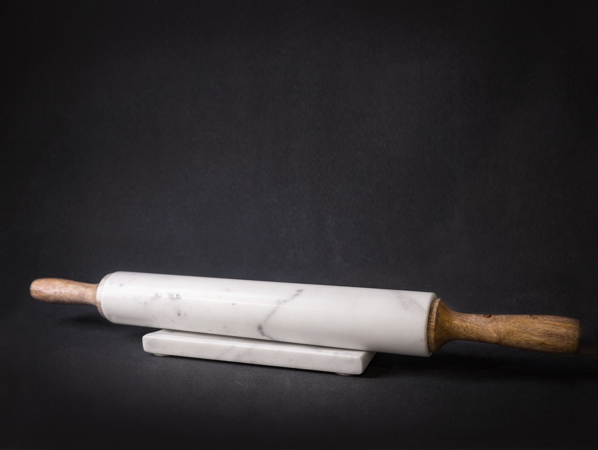 White Marble Rolling Pin with Stand