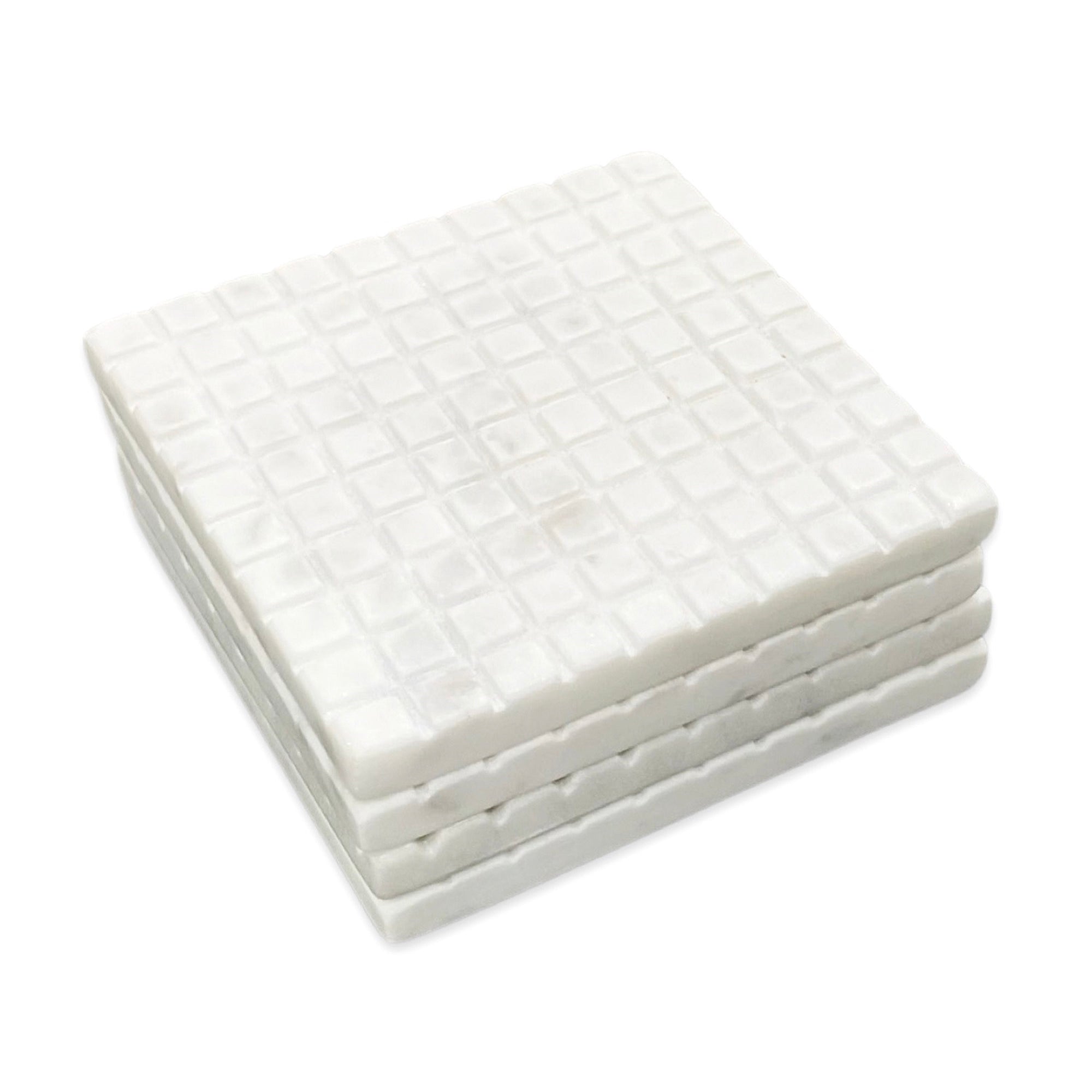 Gridded Marble Coasters