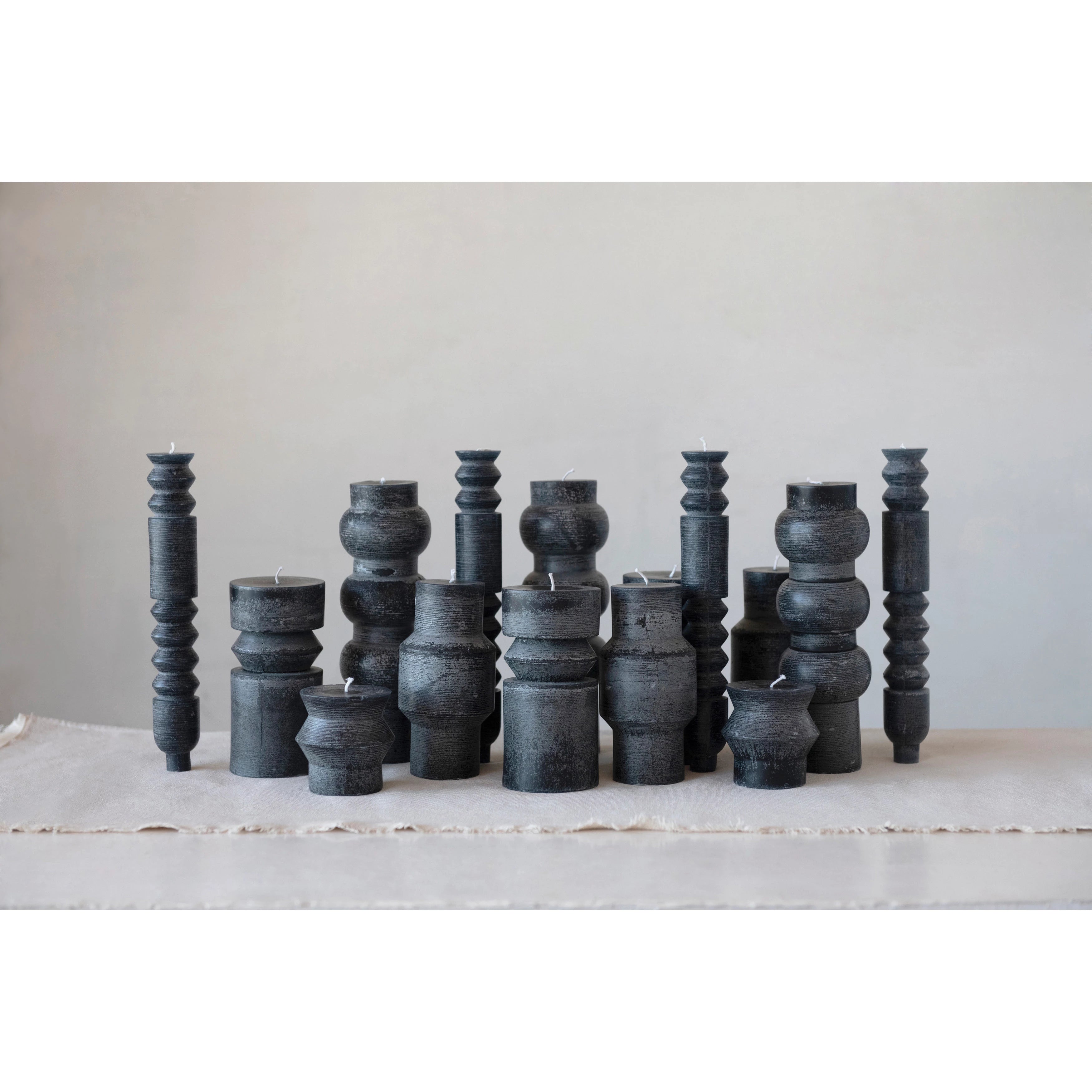 Black 3" Unscented Totem Pillar Candle