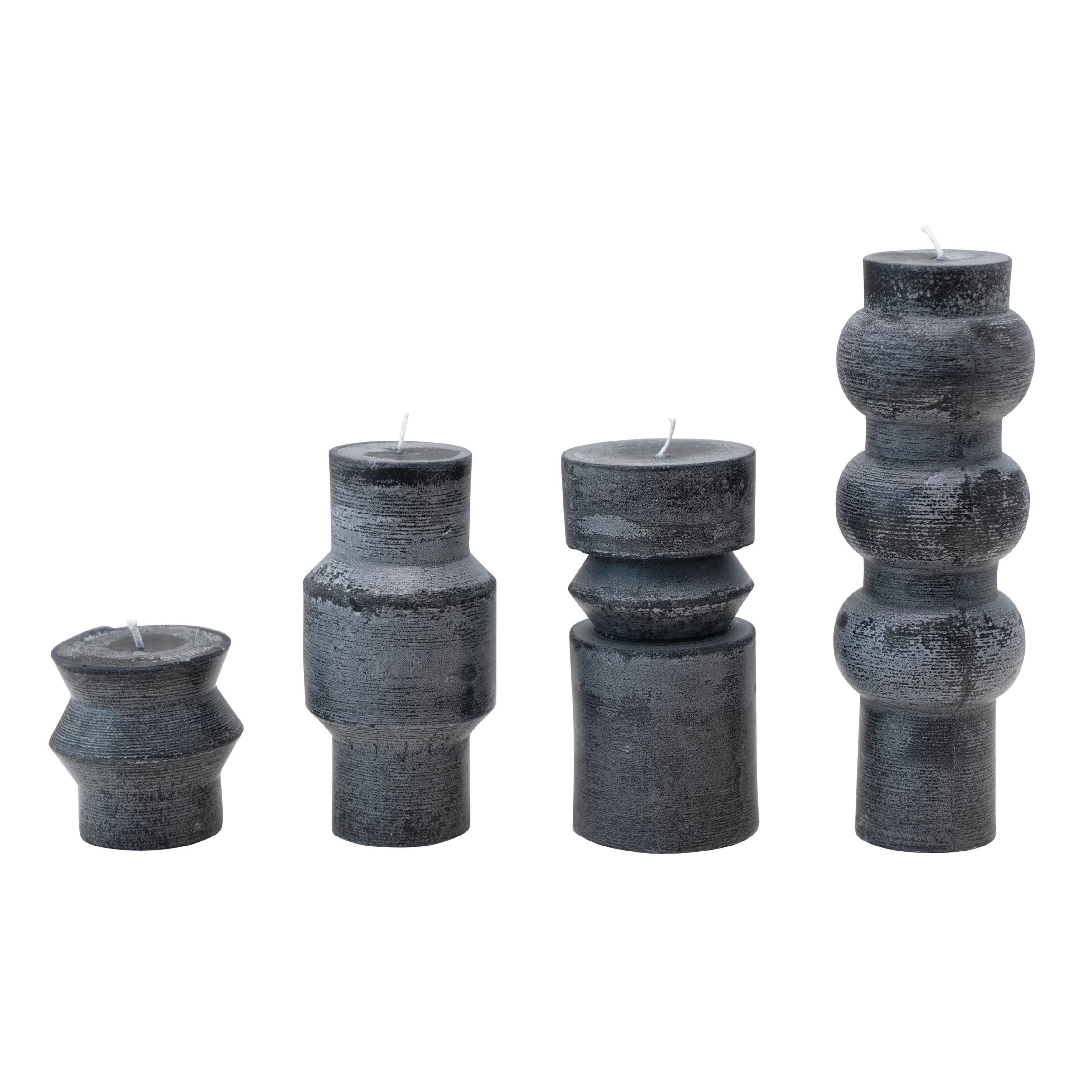 Black 3" Unscented Totem Pillar Candle
