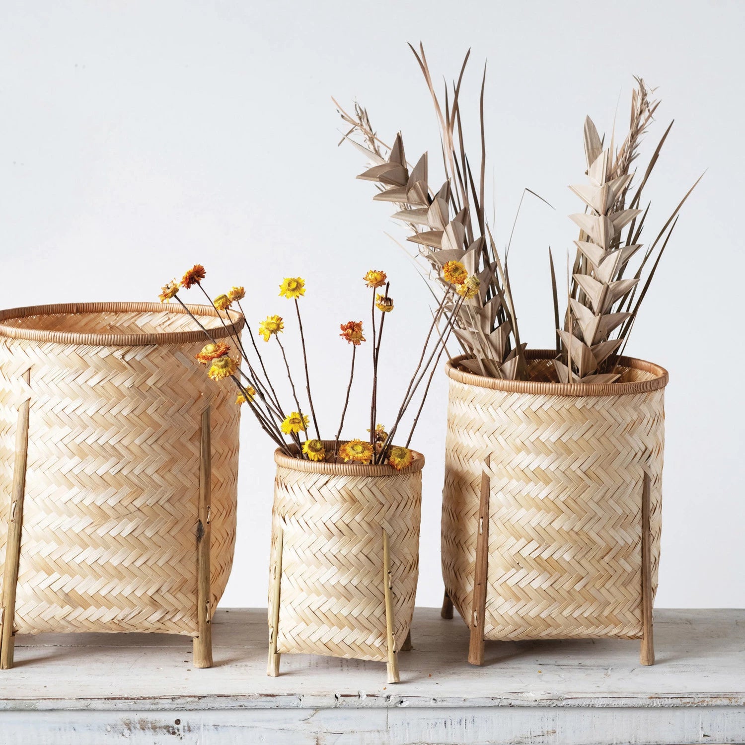 Bamboo Basket with Legs
