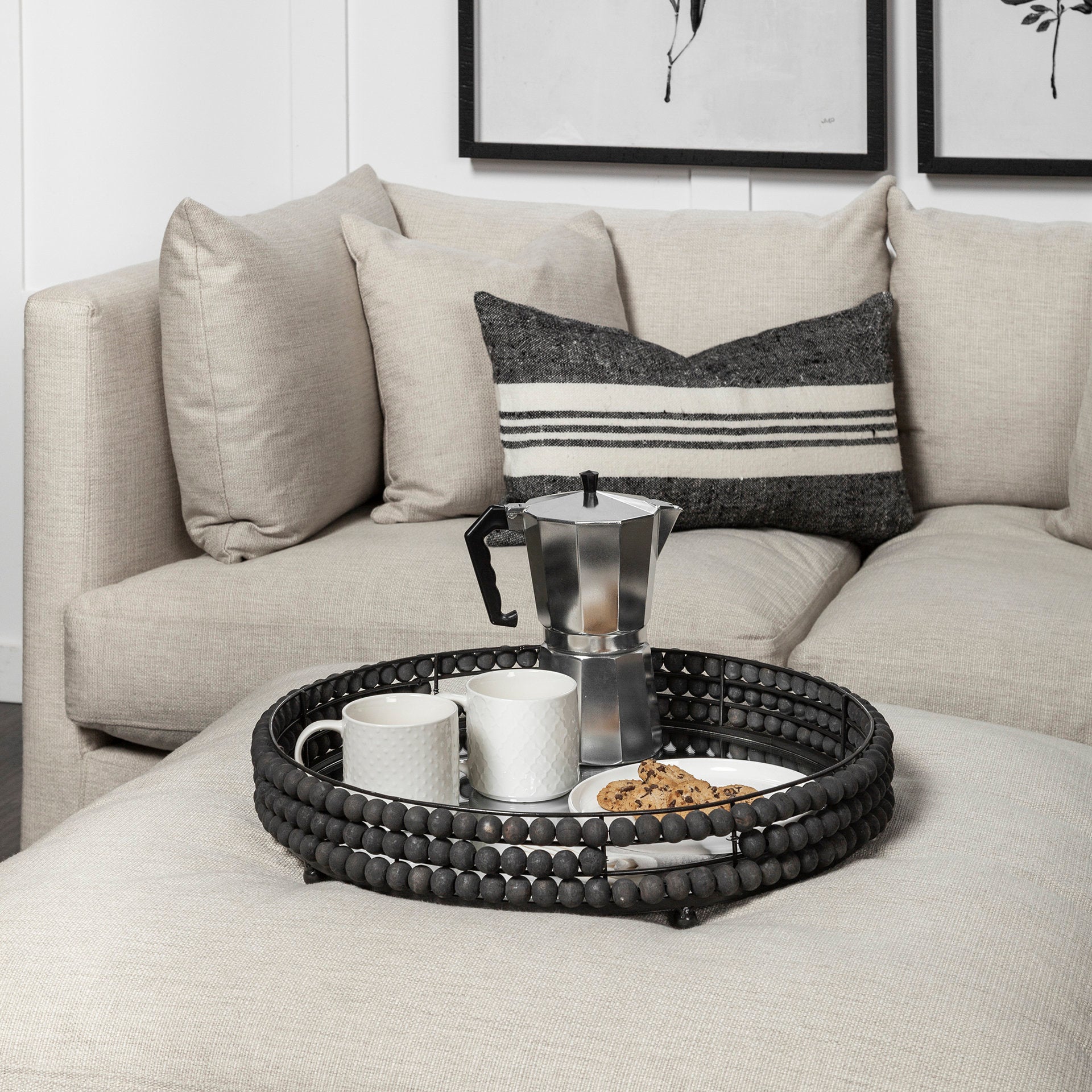 Decatur Beaded Round Tray