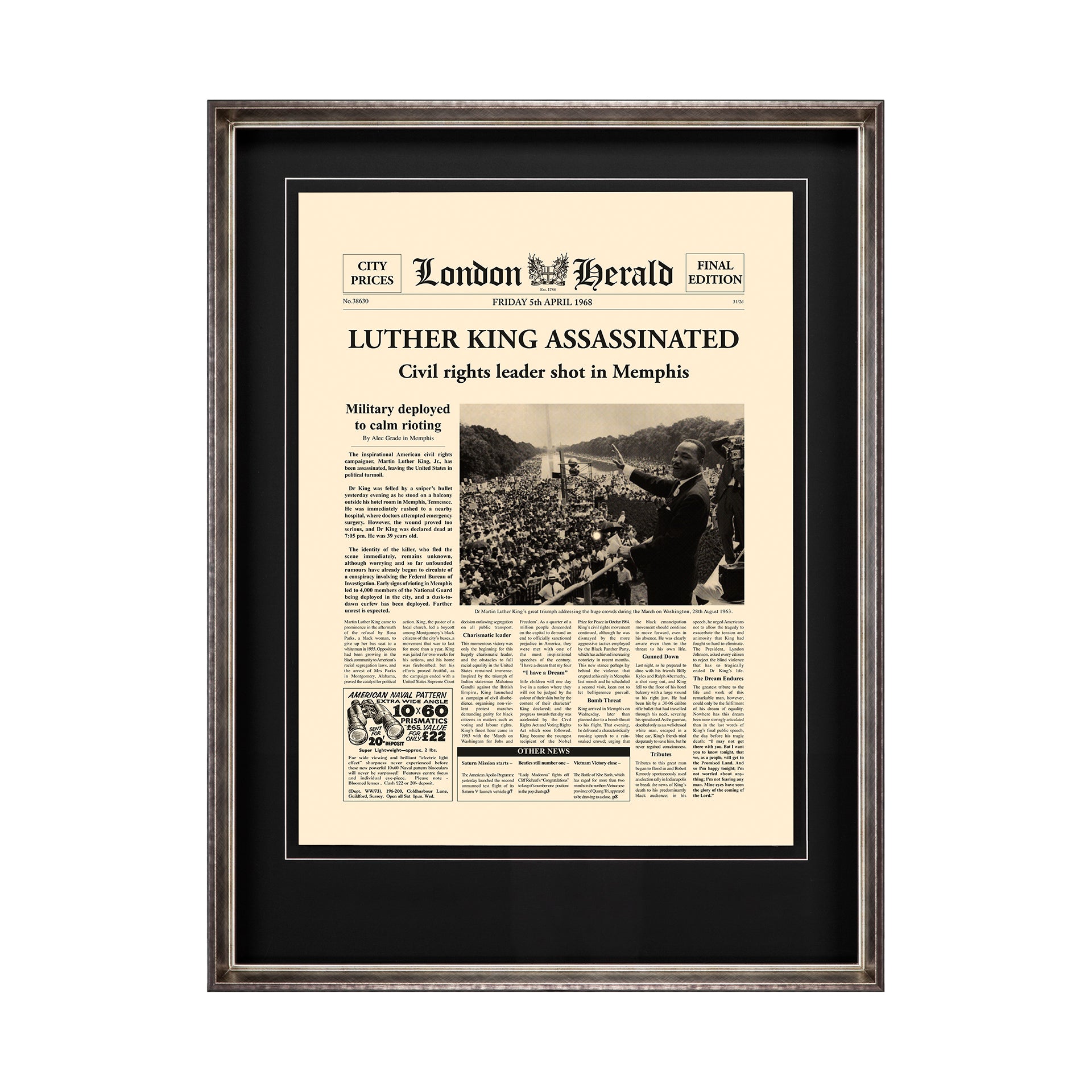 MLK Assassinated News Headliner Art