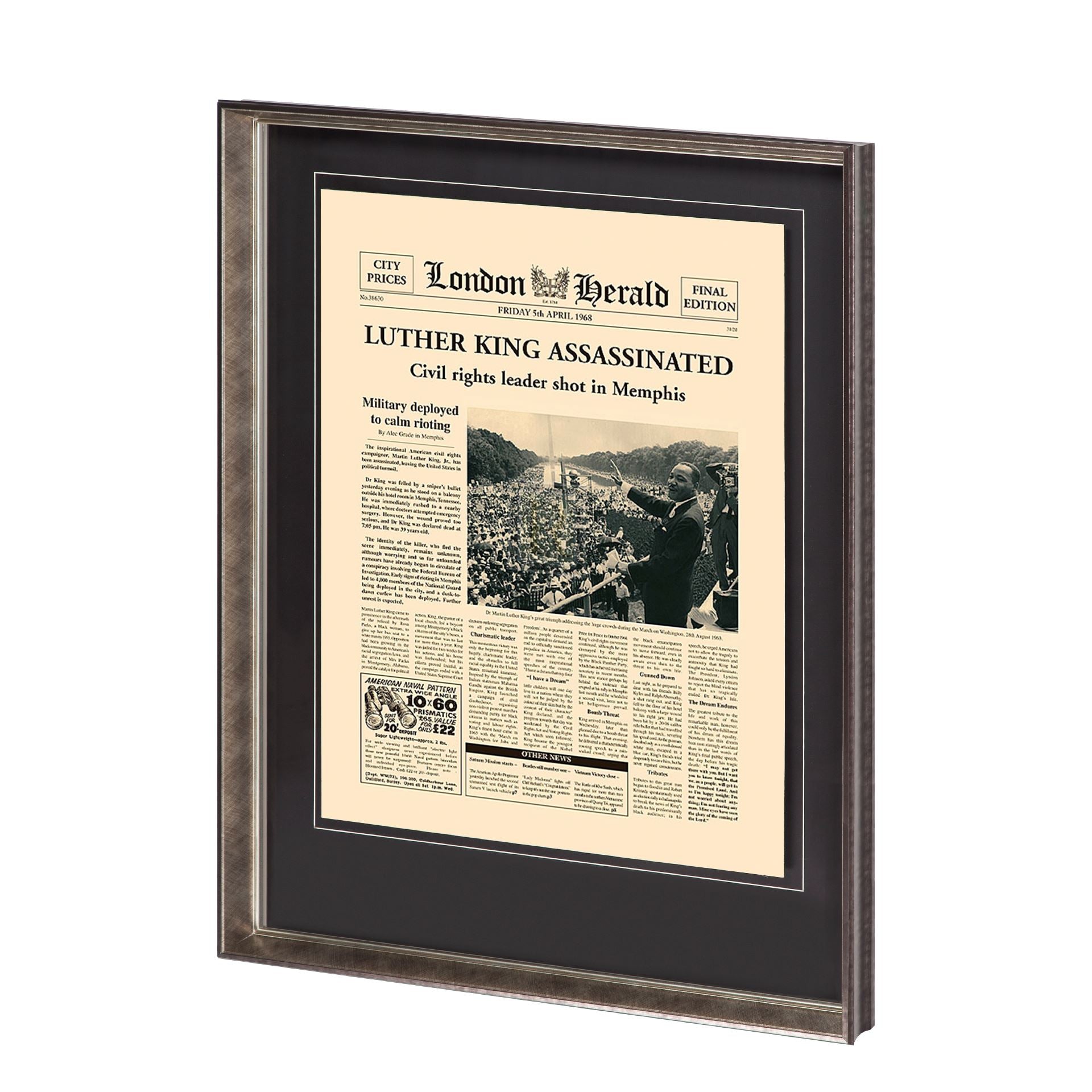 MLK Assassinated News Headliner Art
