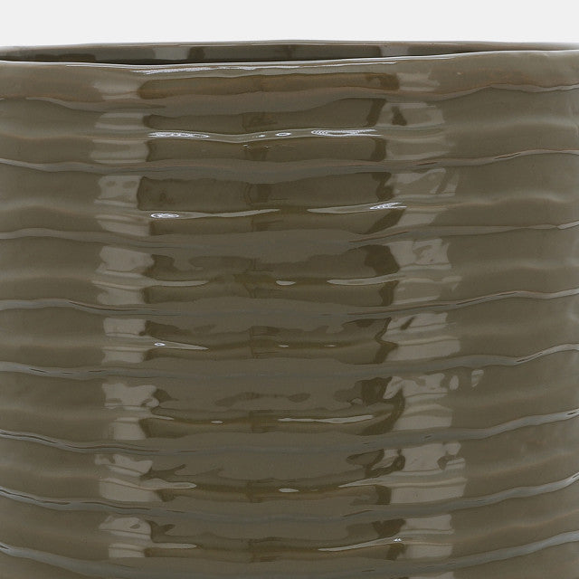 Olive Textured Planter w/ Stand