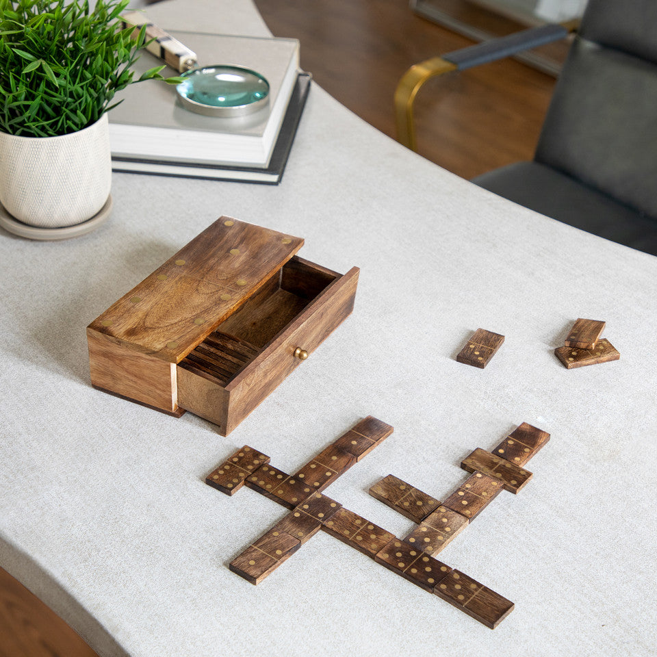 Wood Dominoes Set in Box