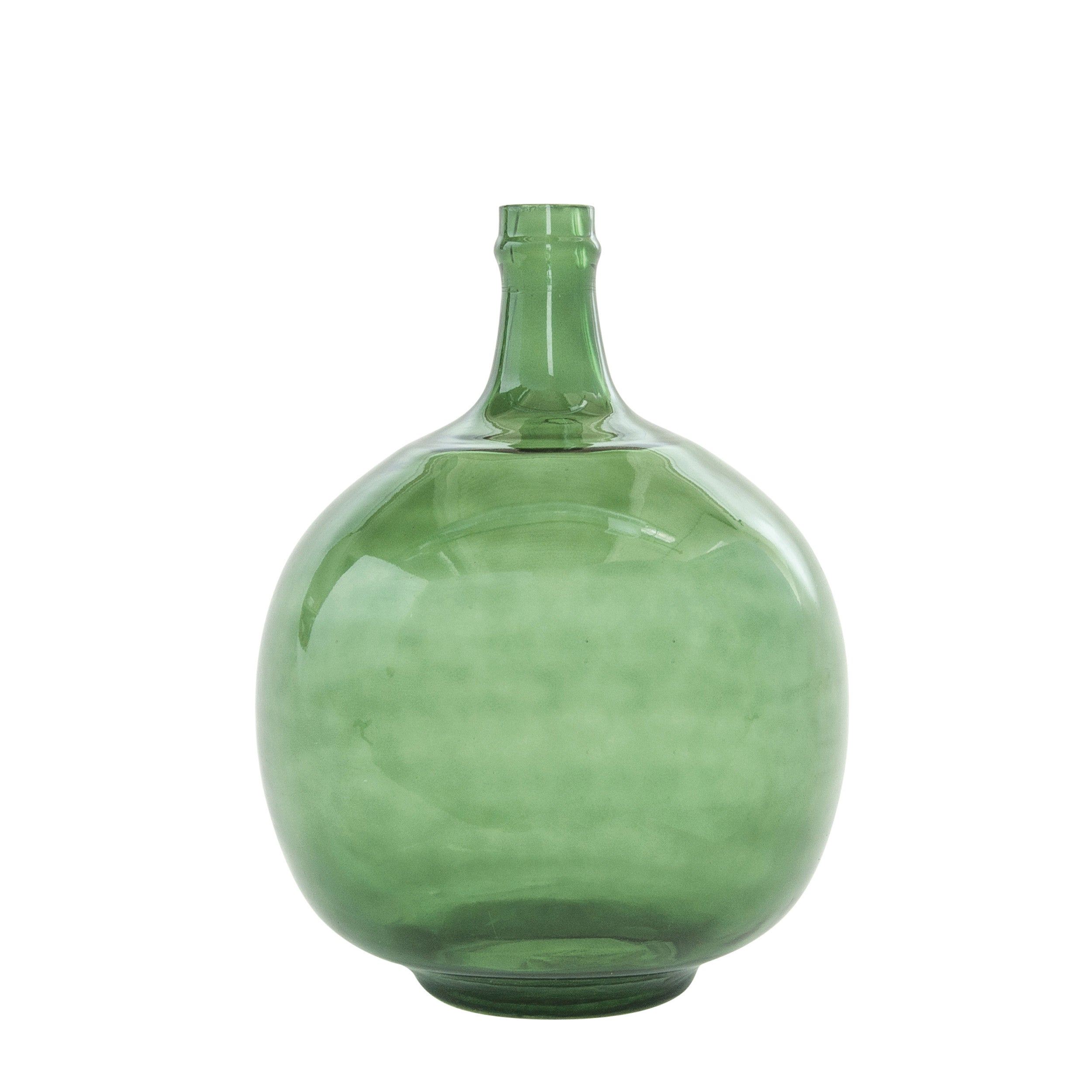 Round Green Glass Vintage-inspired Bottle*