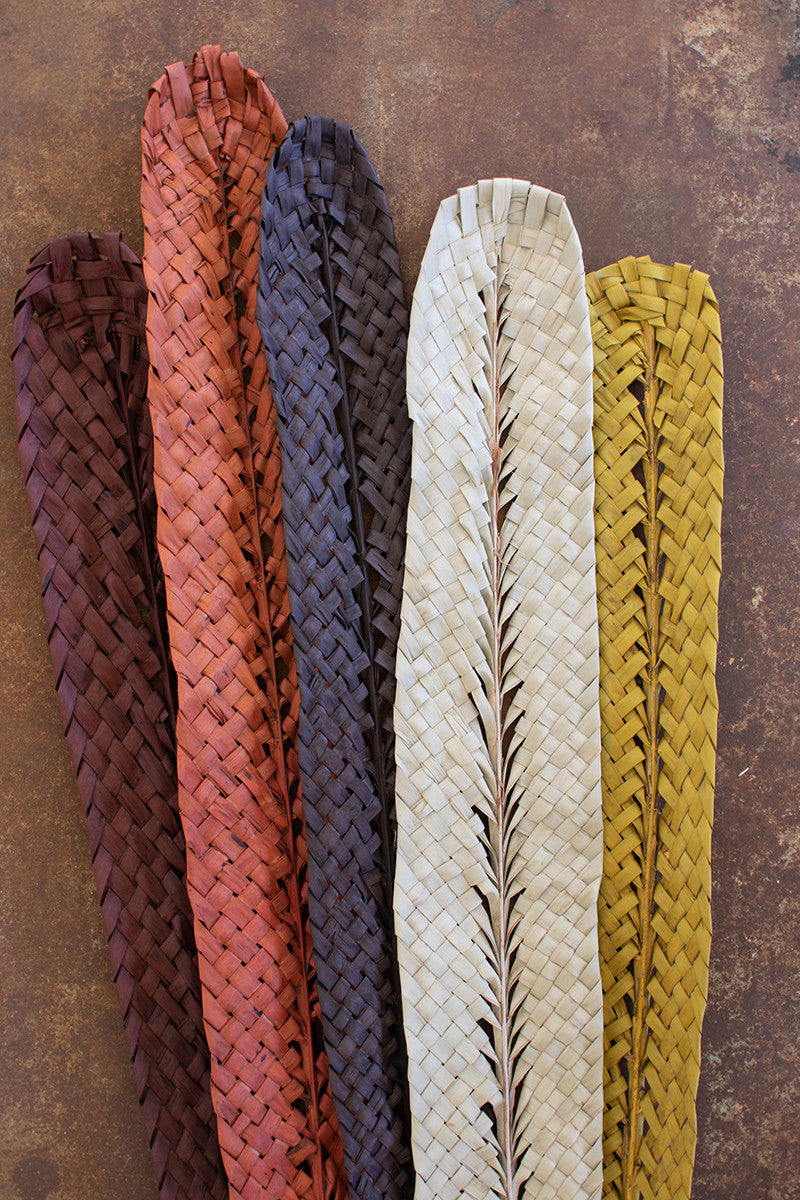 Woven Kejur Leaf- Coral