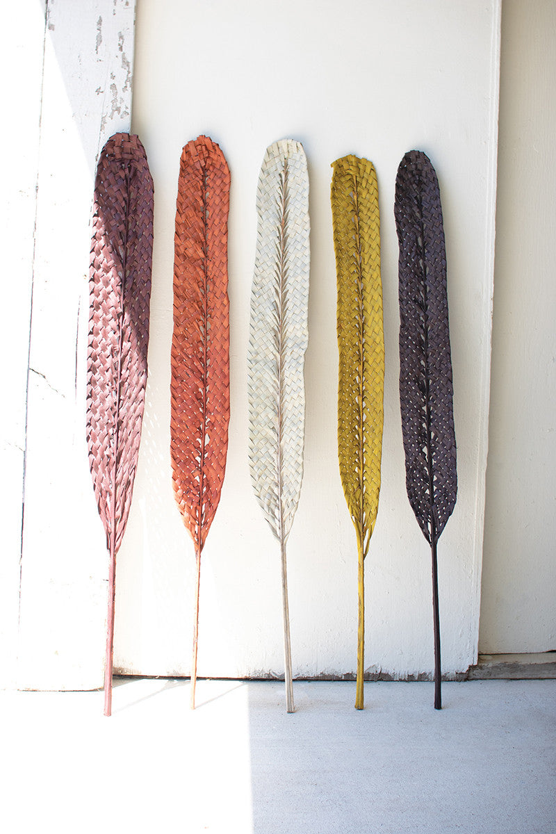 Woven Kejur Leaf- Coral