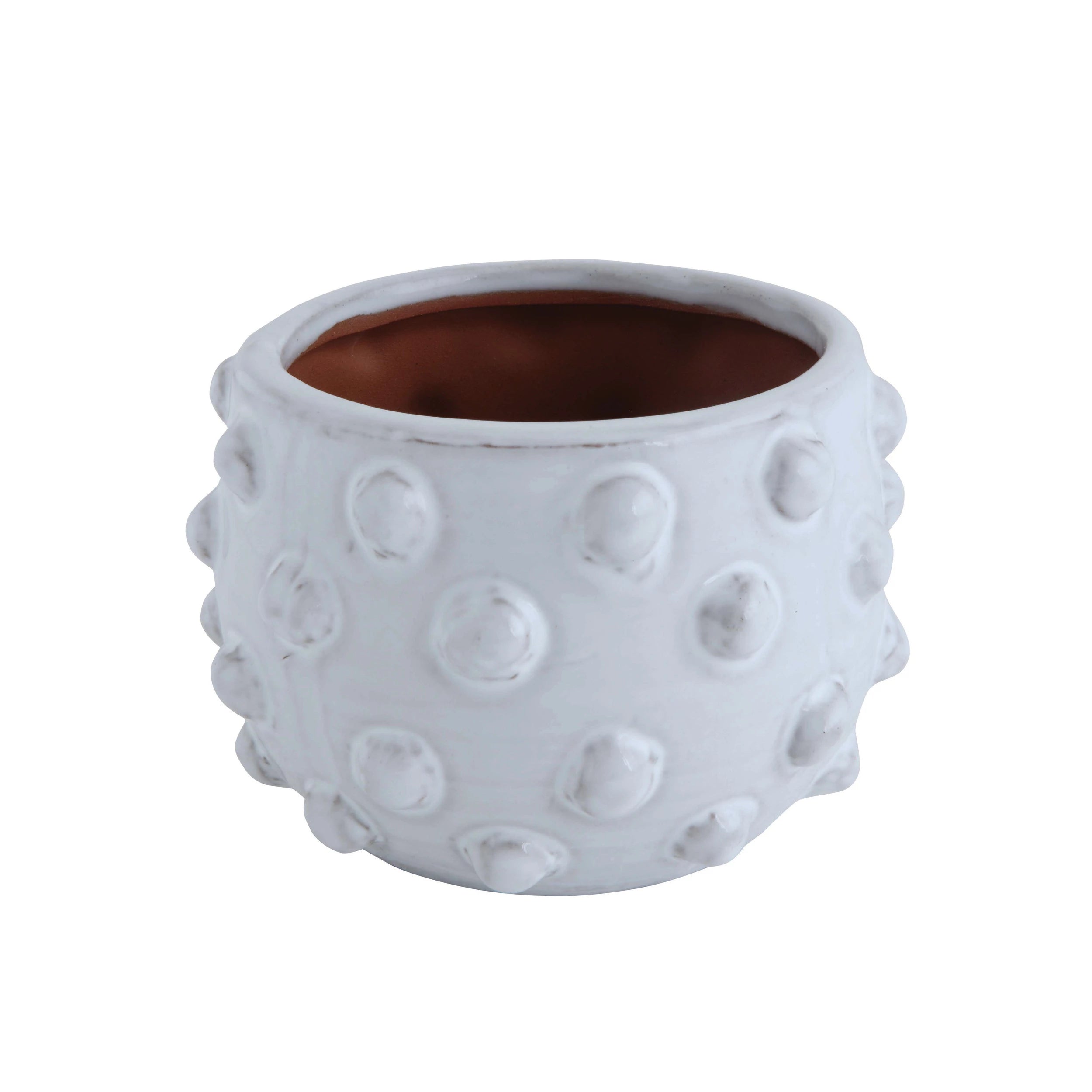 White Raised Dots Planter