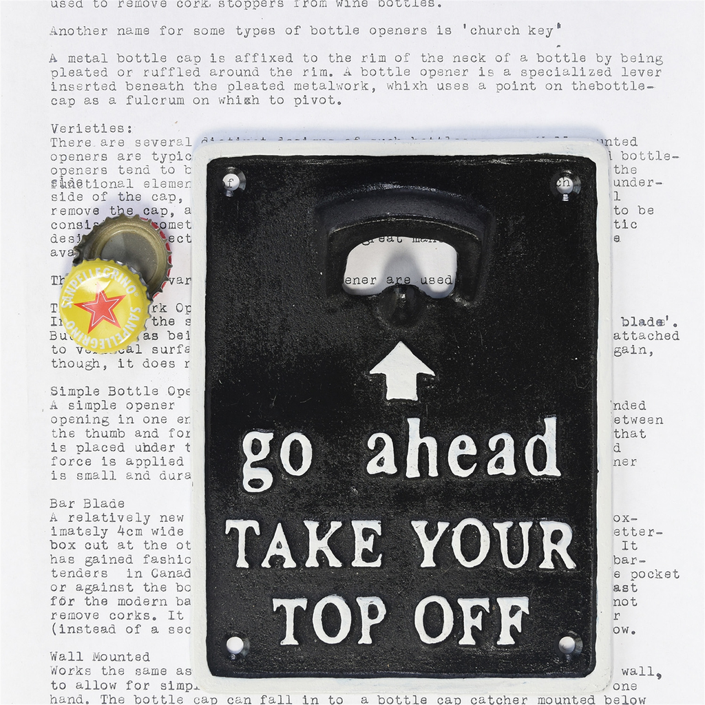 Take Your Top Off Bottle Opener