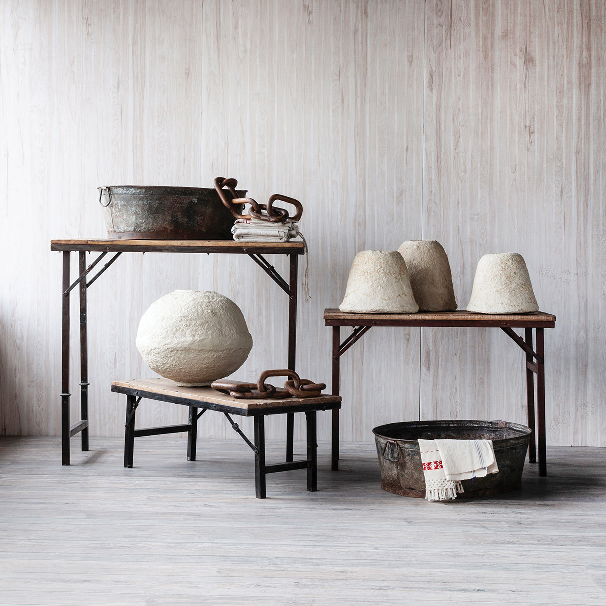 Paper Mache Round Pot