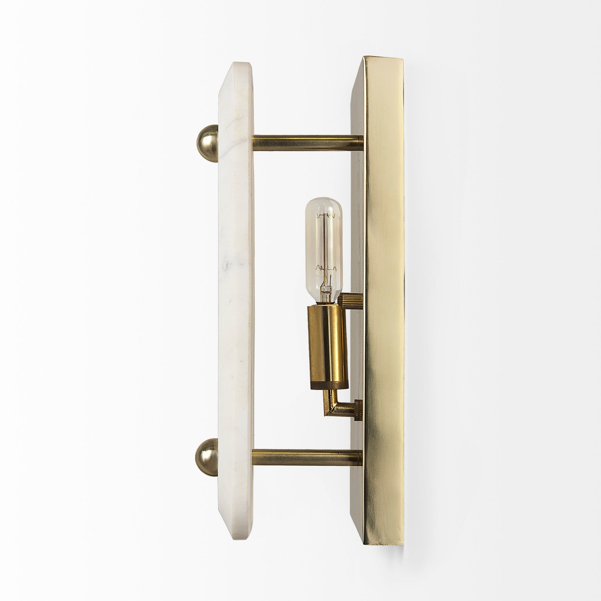 Stein Gold W/ White Marble Shade Wall Sconce