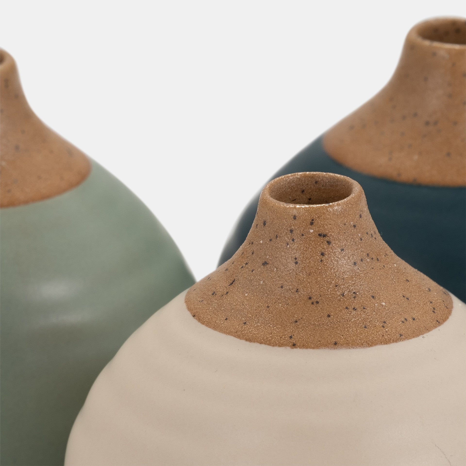 Matte Bud Vase, Teals & Greens
