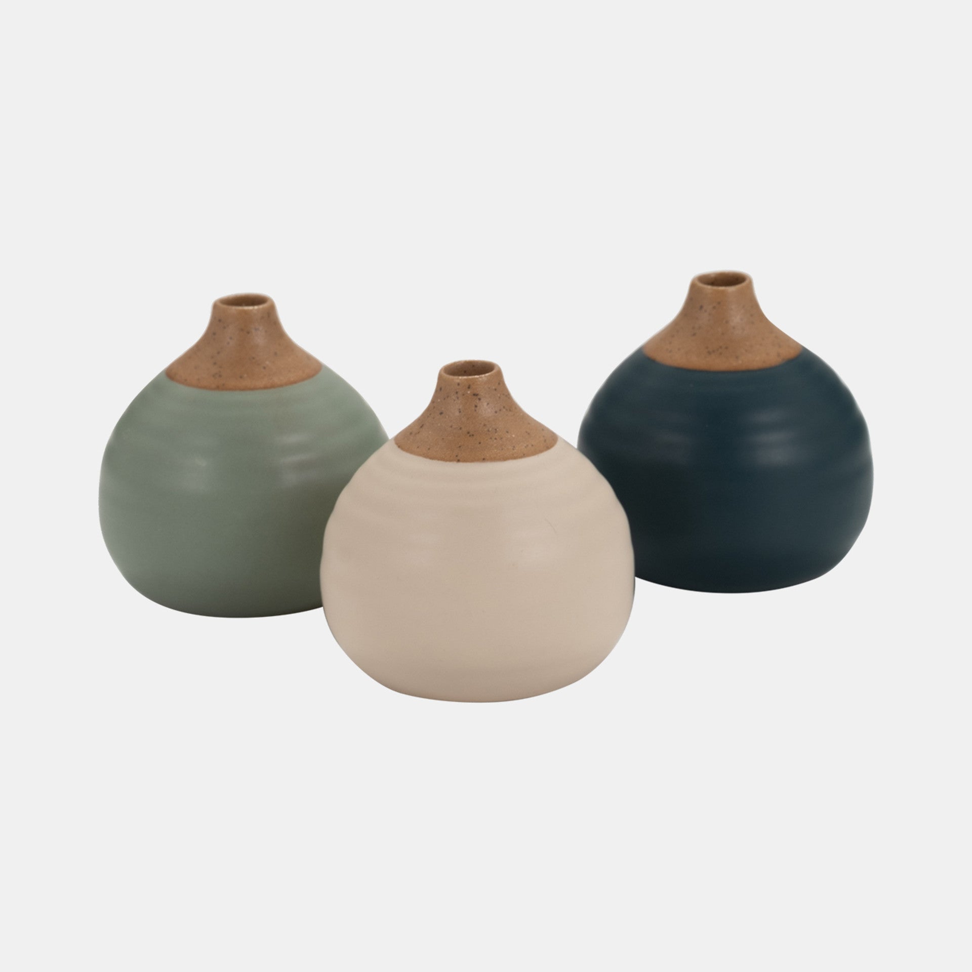 Matte Bud Vase, Teals & Greens