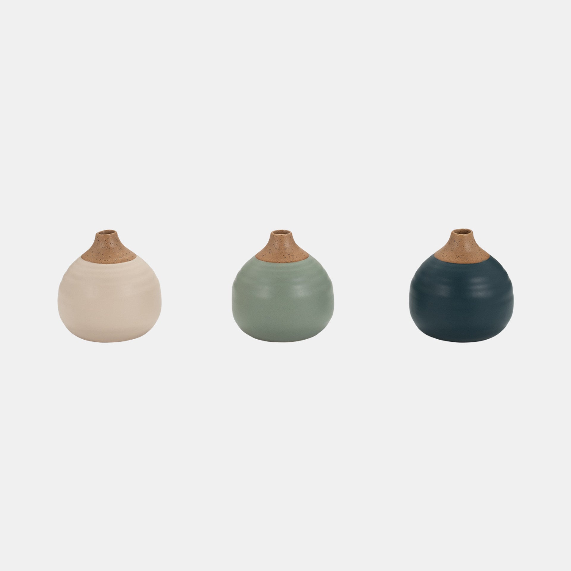 Matte Bud Vase, Teals & Greens