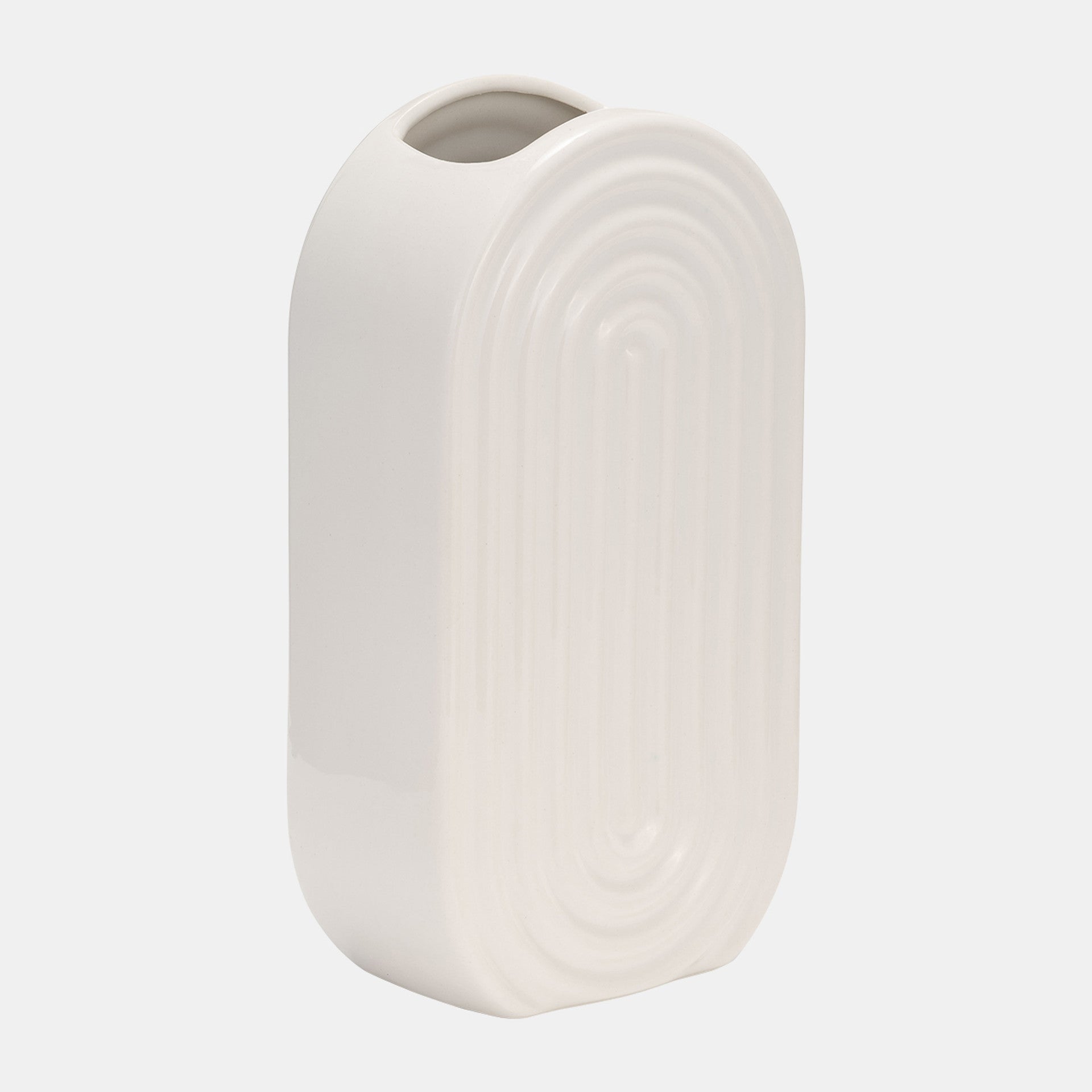 Oval Ridged Vase