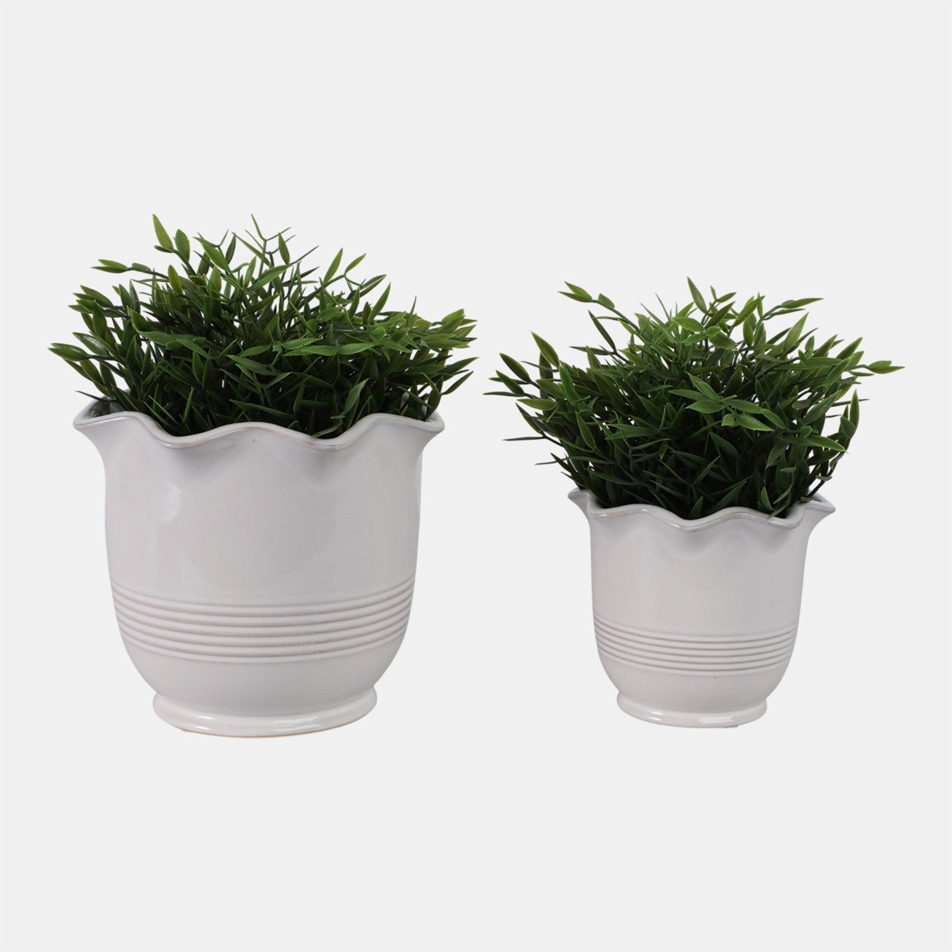 Fluted Planter, Ivory