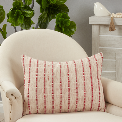 Red Corded Lumbar Pillow