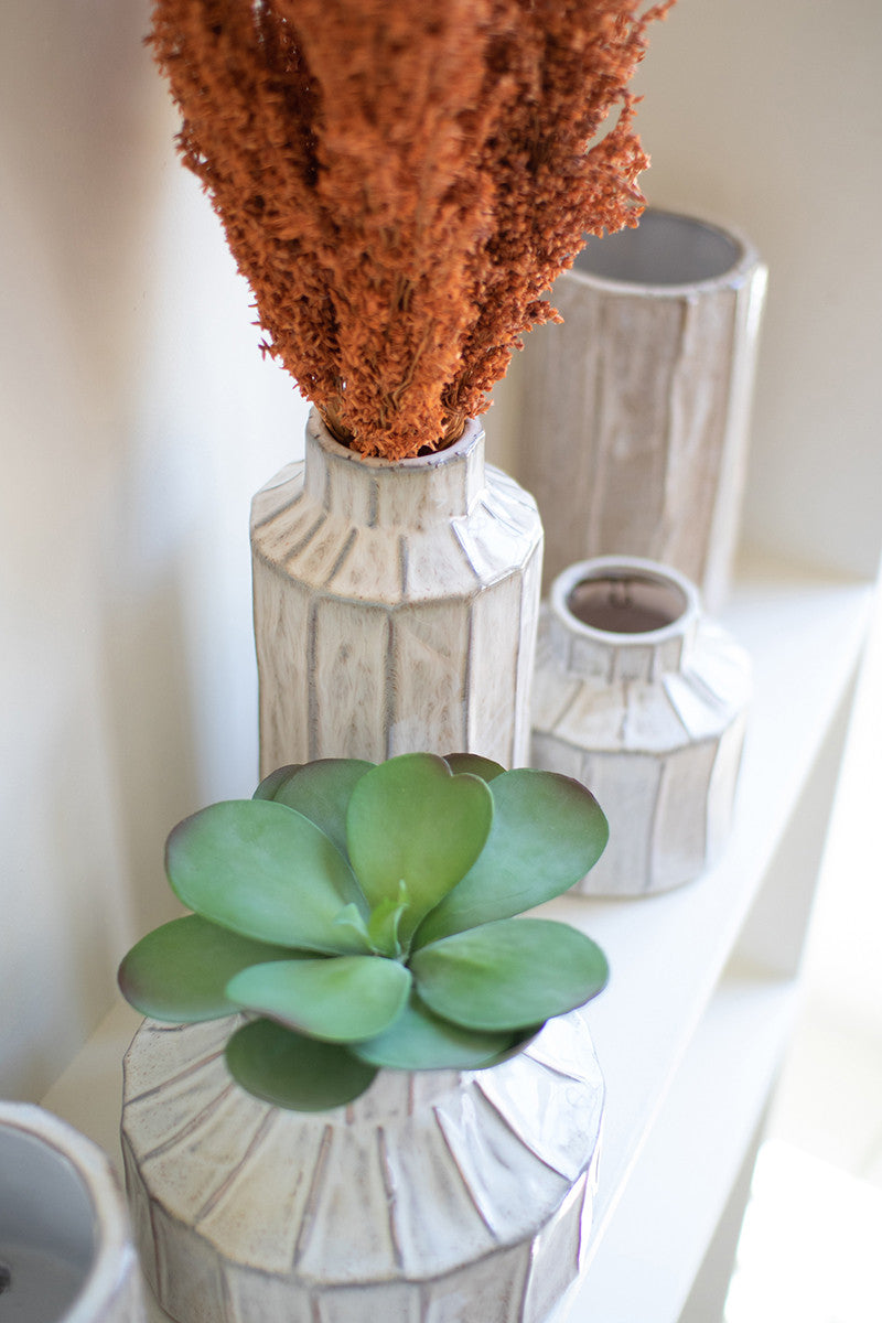 White Ceramic Planters