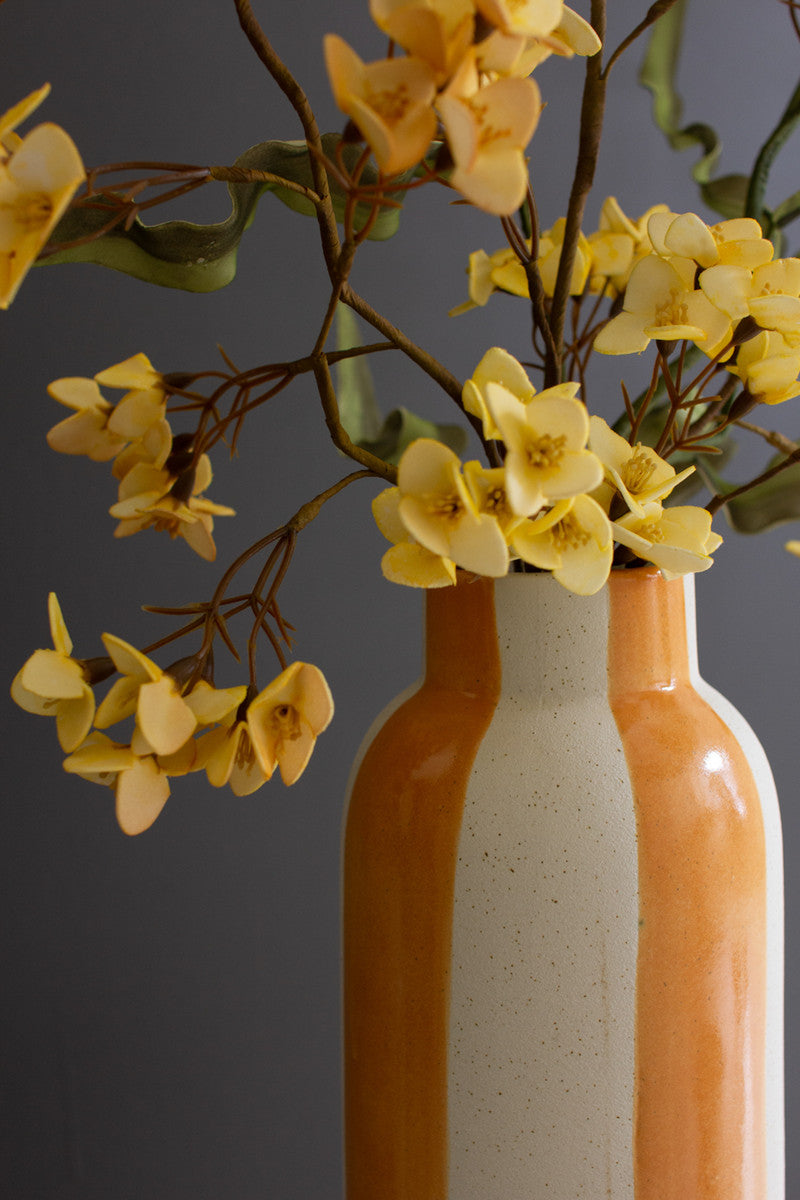 Colored Ceramic Striped Vases