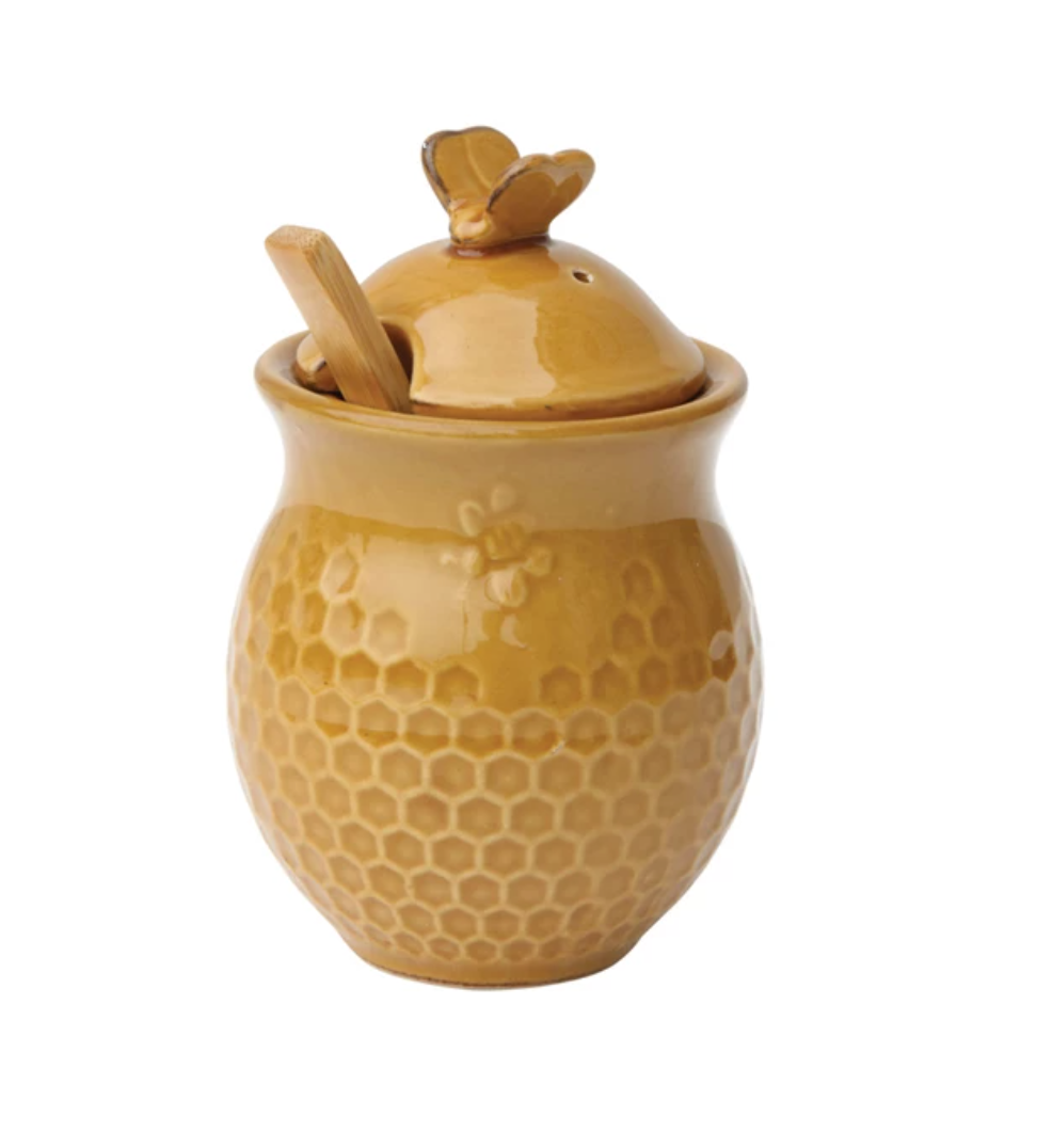 Ceramic Honey Jar & Dipper