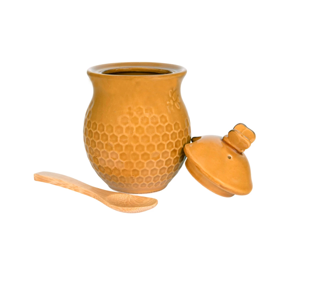 Ceramic Honey Jar & Dipper