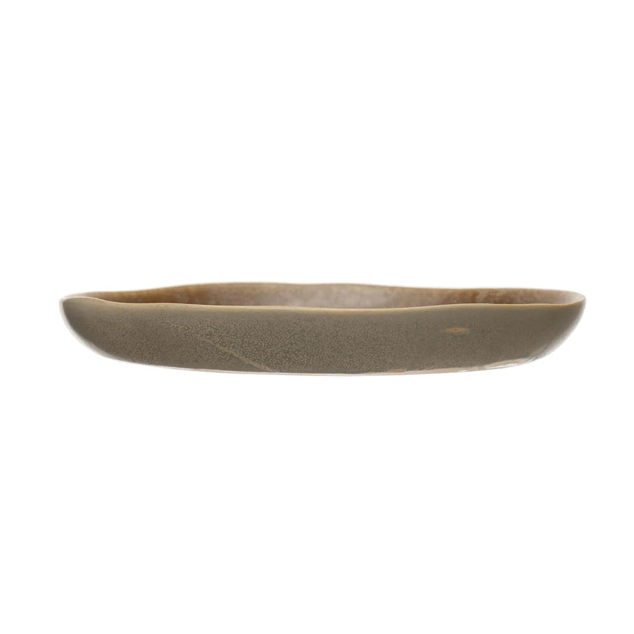 Brown Round Stoneware Dish*