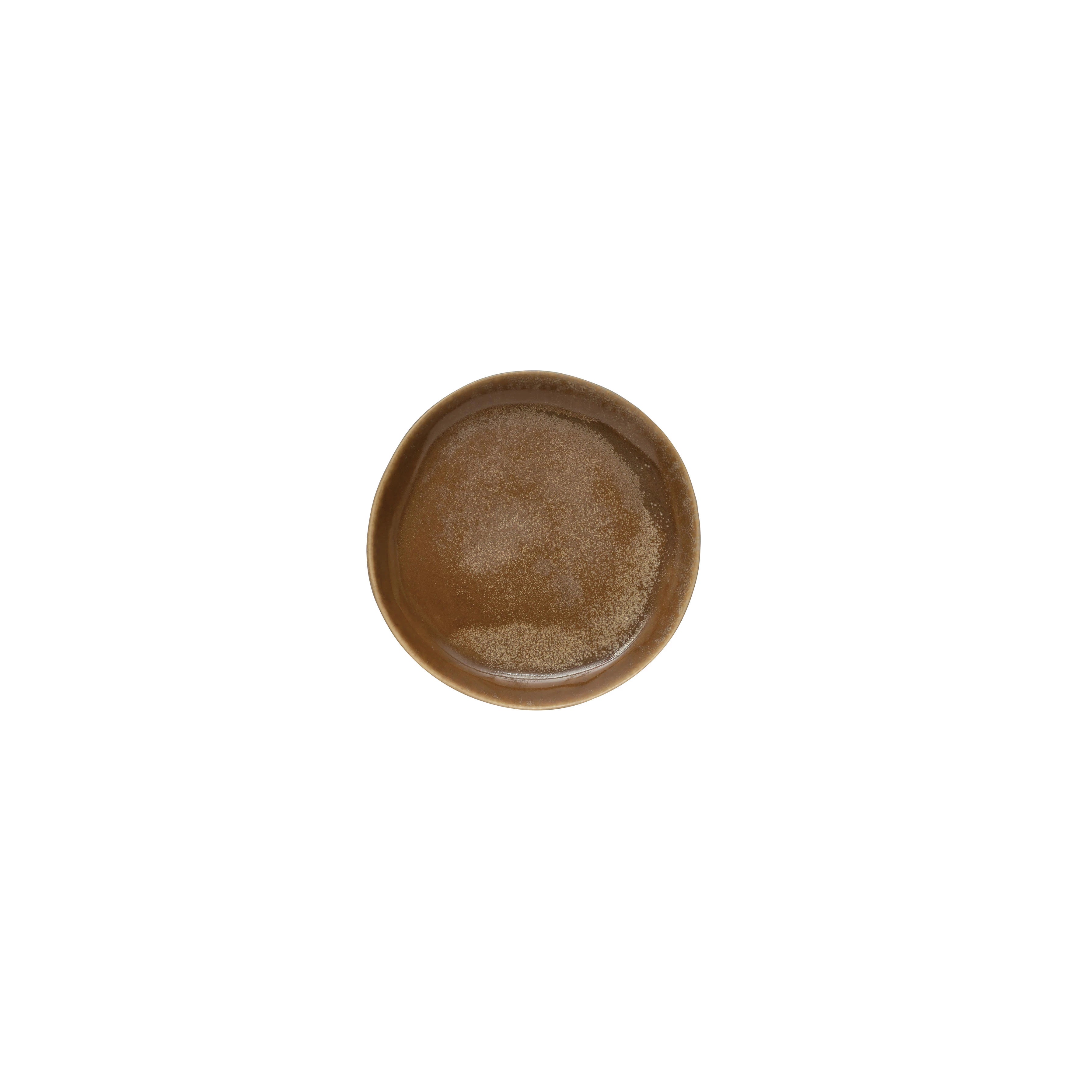 Brown Round Stoneware Dish*