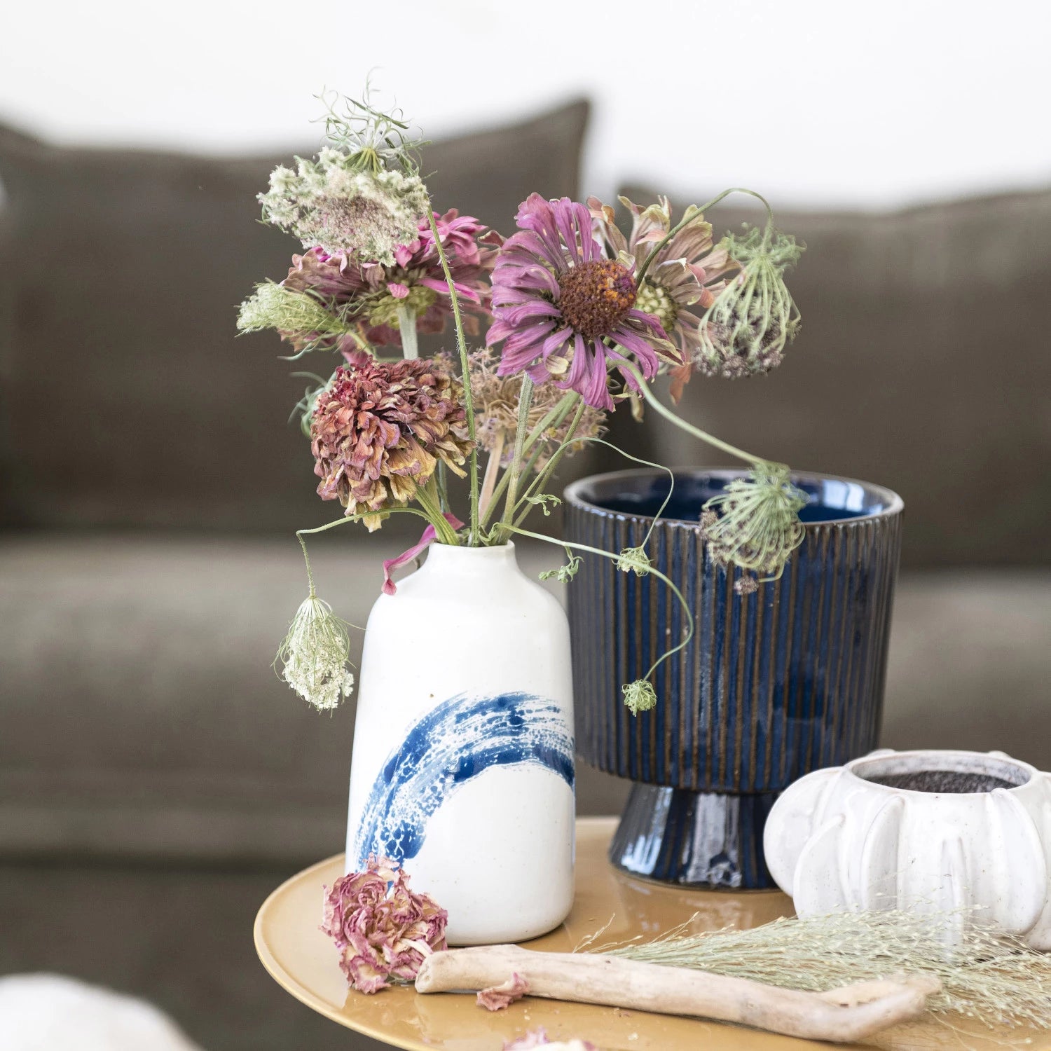 White Handmade Stoneware Planter