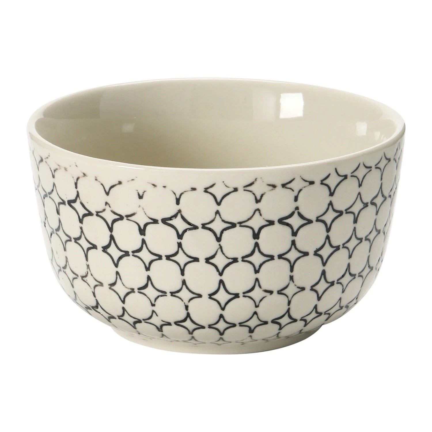 Black & White Hand-Stamped Bowl
