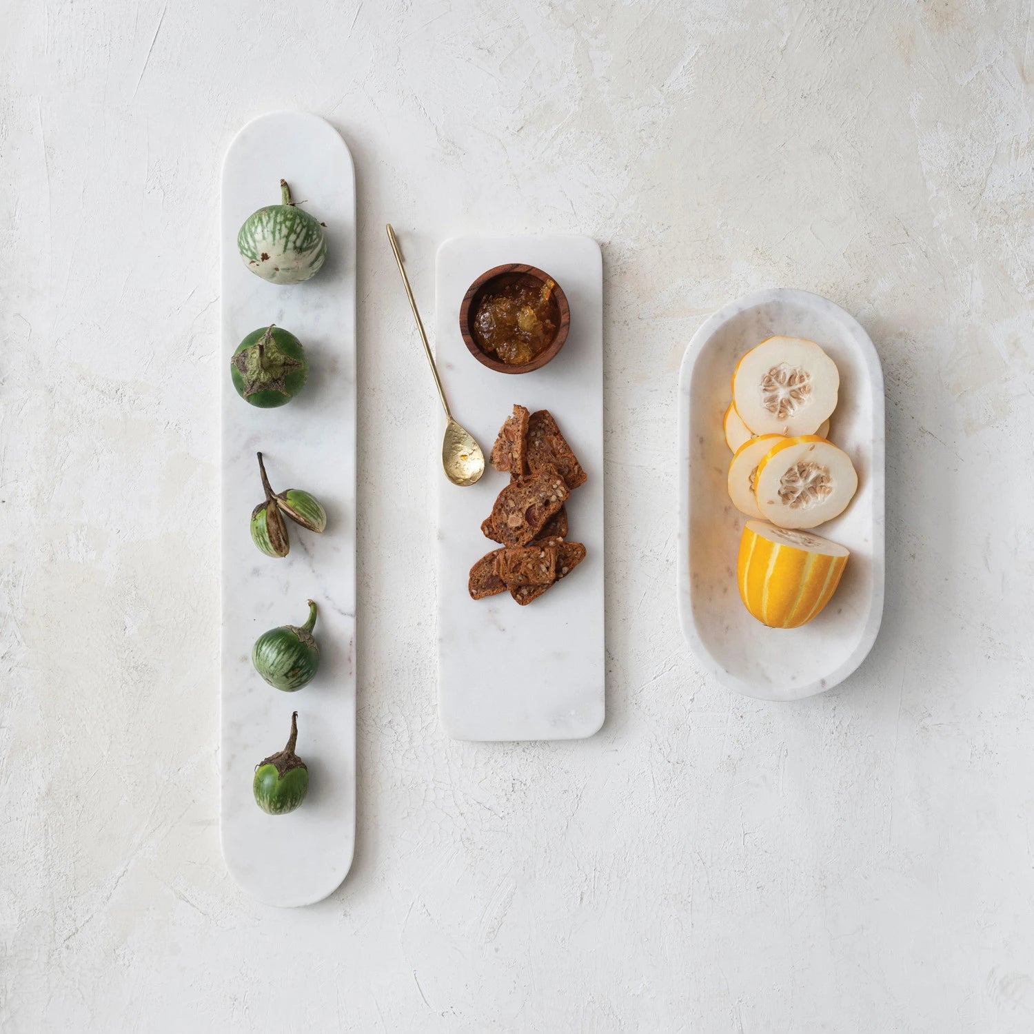 Oval Marble Serving Board, White