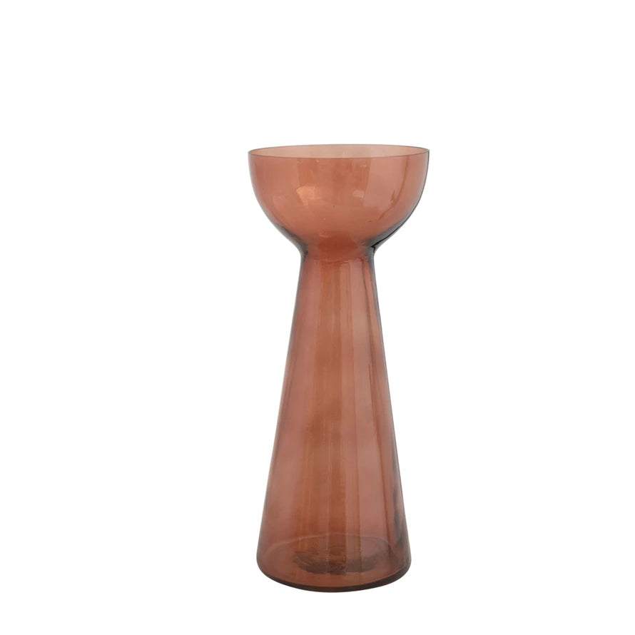 Brown Glass Vase or Candleholder*