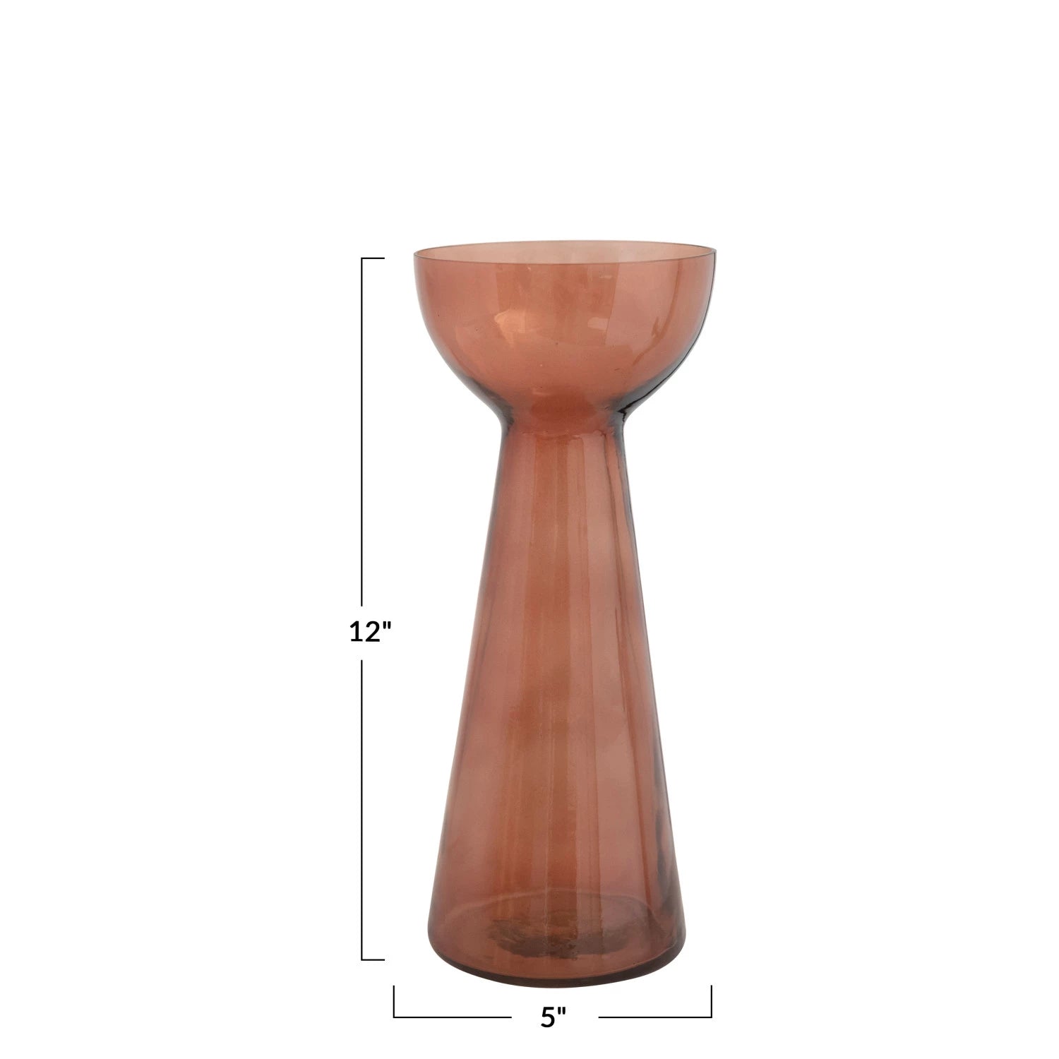 Brown Glass Vase or Candleholder*