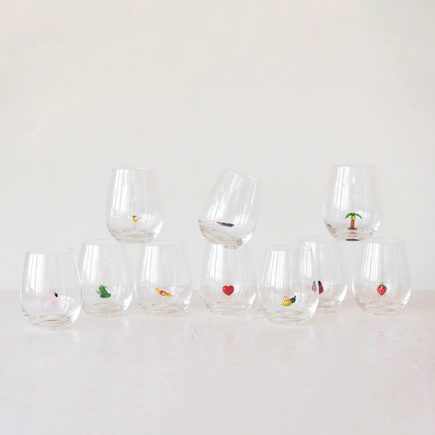 Stemless Wine Glass w/ Figure