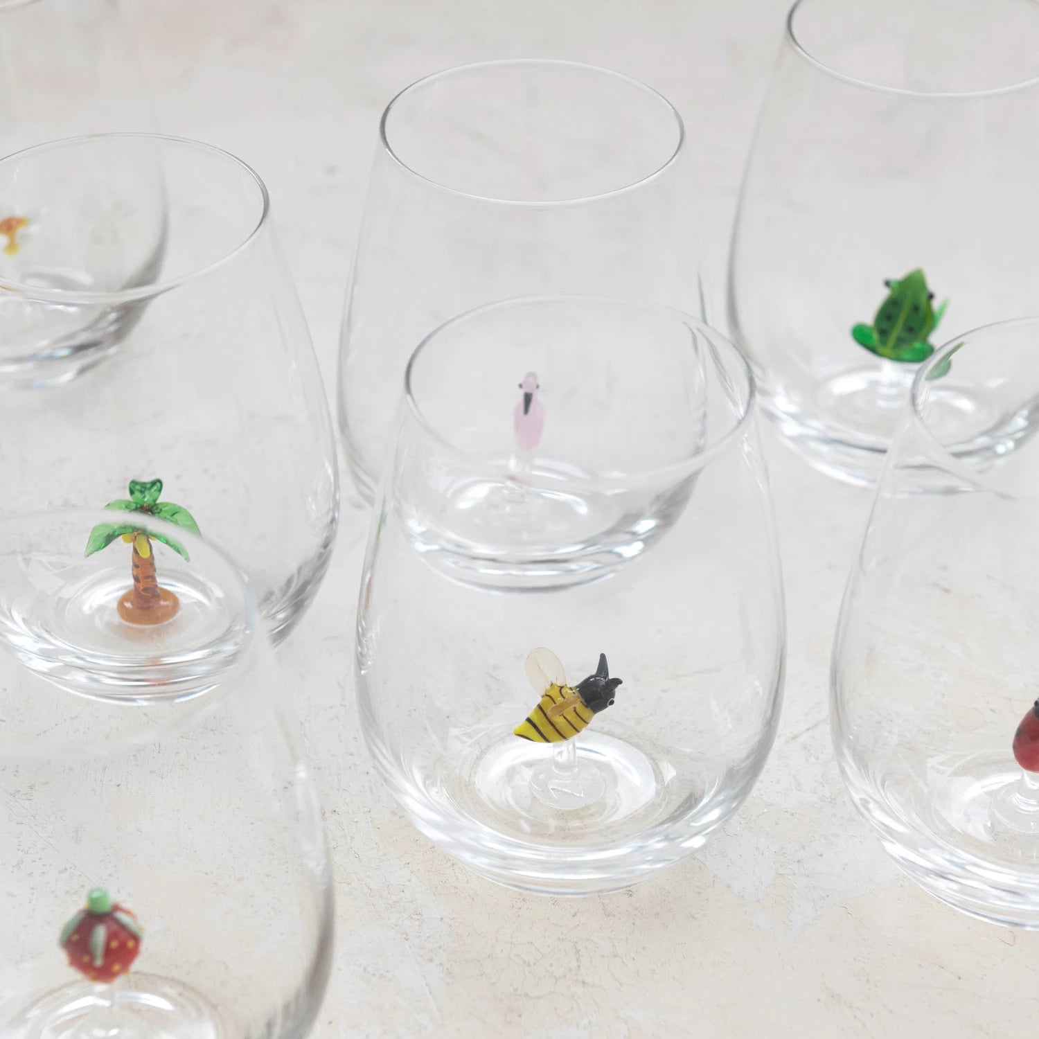 Stemless Wine Glass w/ Figure