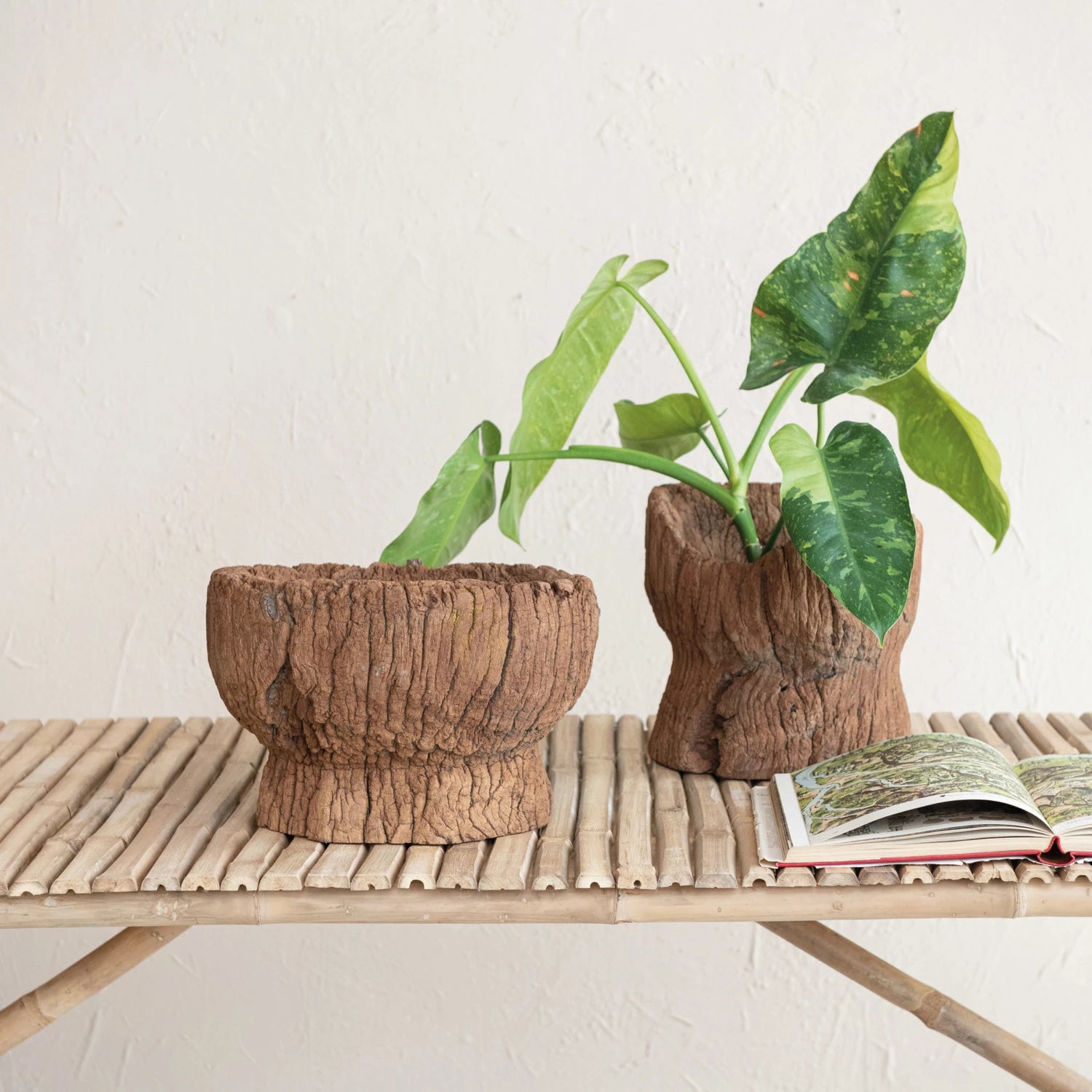 Found Carved Wood Mortar Bowl