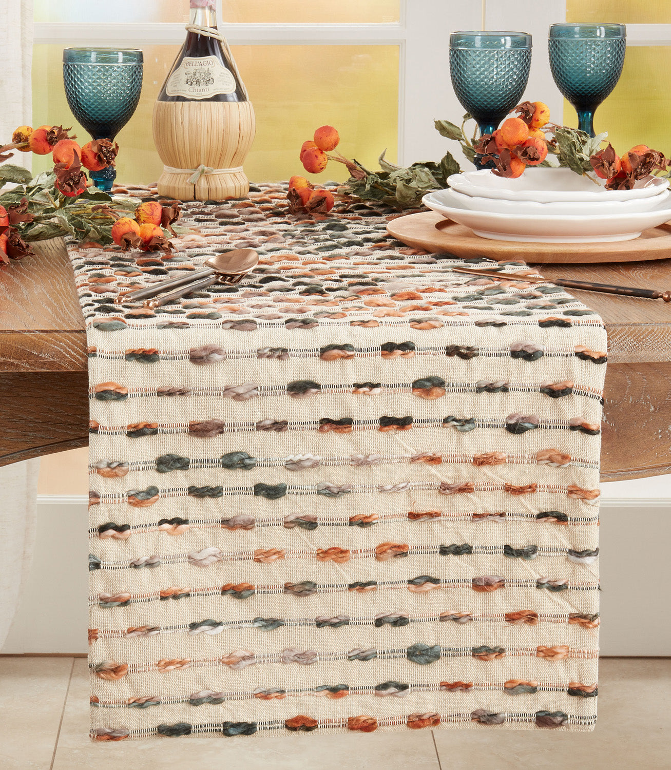 Warm Woven Dashed Stripe Runner