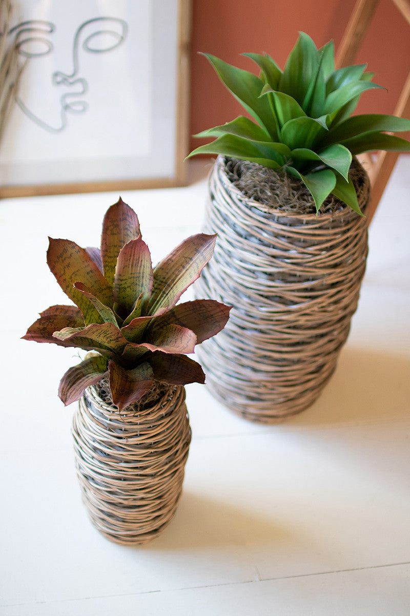 Tall Oval Rattan Planter*