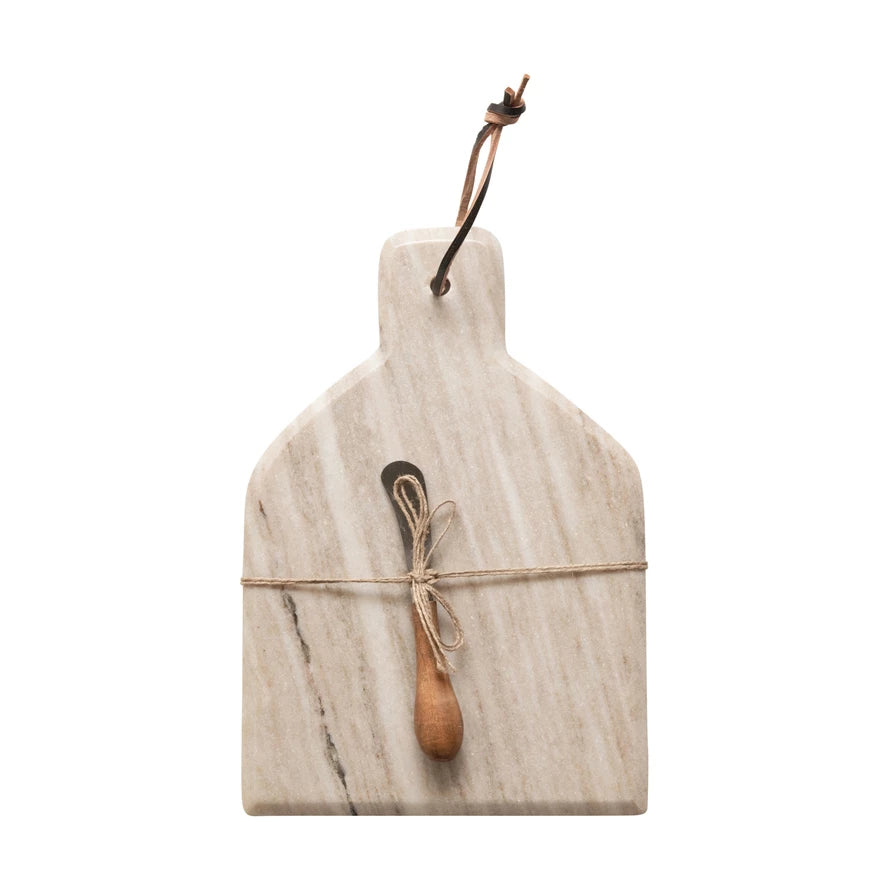 Marble Cheese & Cutting Board with Canape Knife