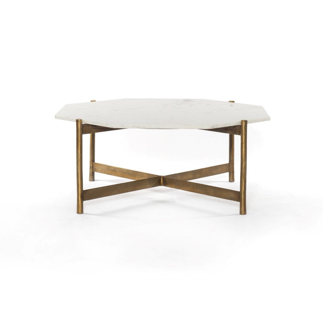 White Marble / Raw Brass