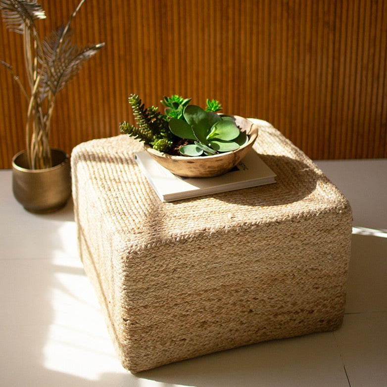 Square Jute Pouf