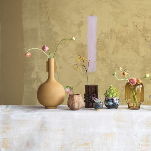 Mustard Metal Vase