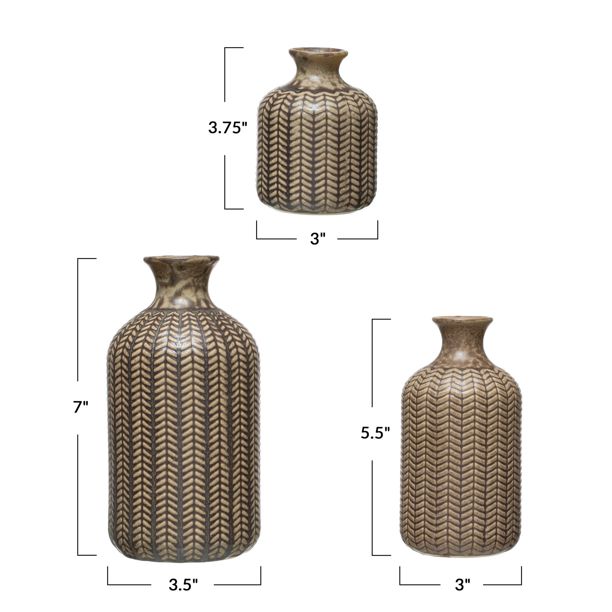 Chevron Embossed Vase