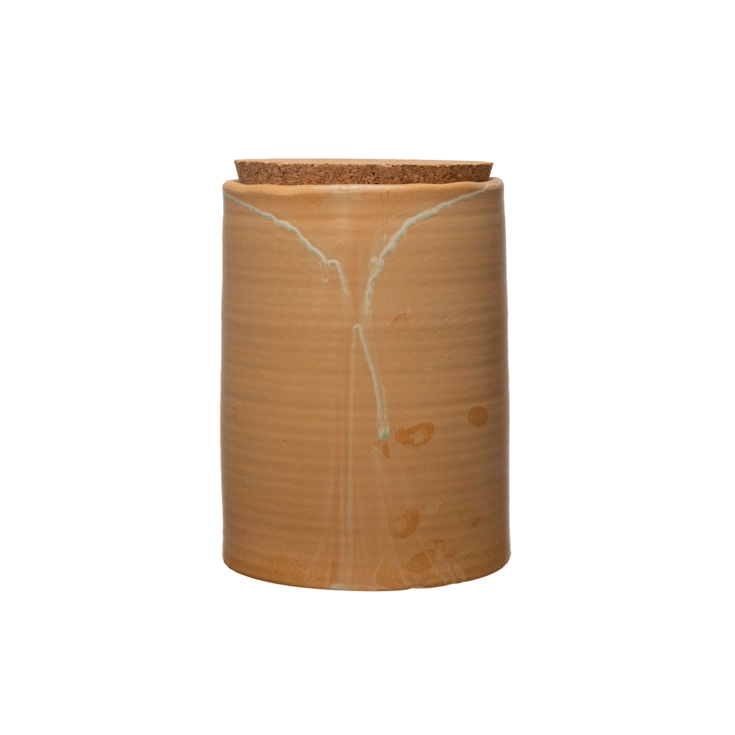 Orange Stoneware Canister & Cork Lid*
