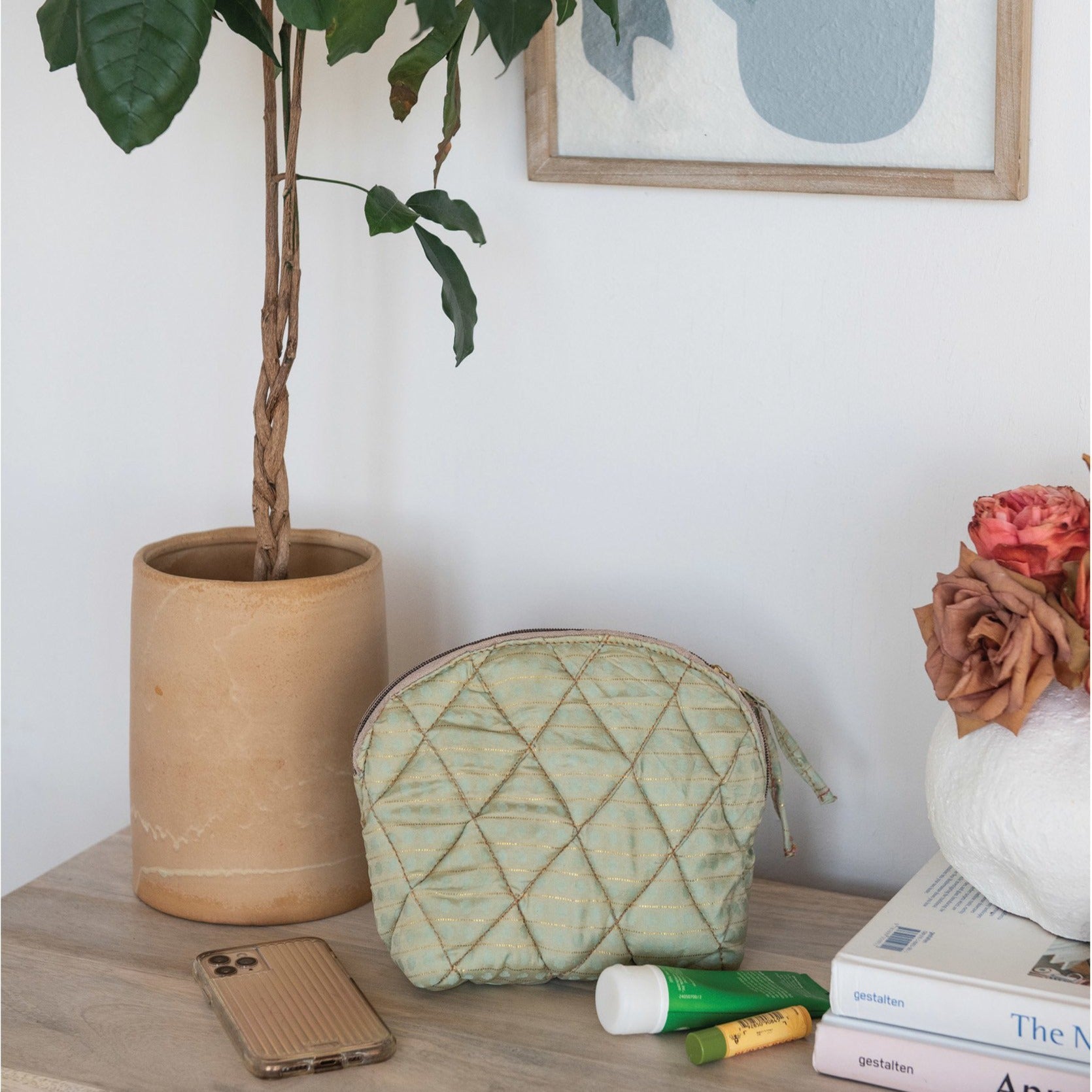 Orange Stoneware Canister & Cork Lid*