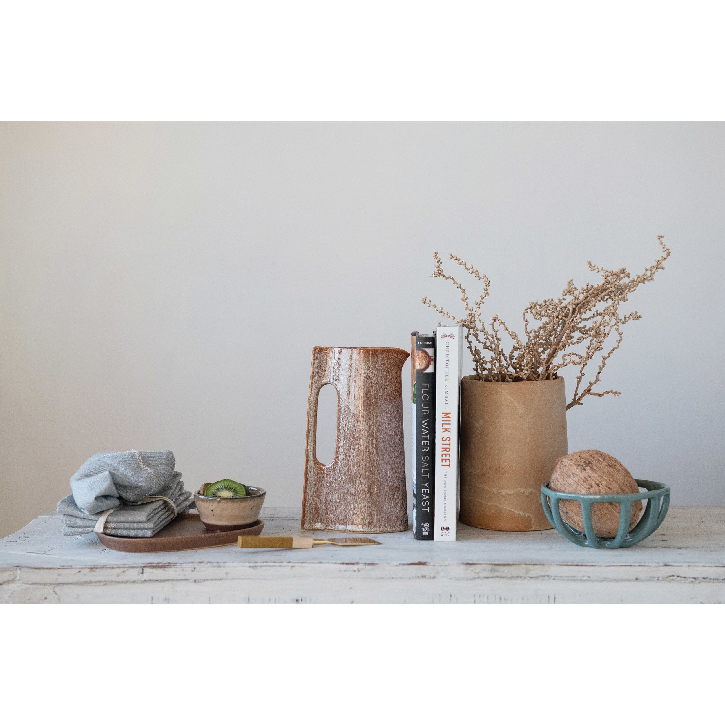 Orange Stoneware Canister & Cork Lid*